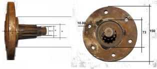 11Tx22T Άξονας Πίσω Μακρύς (43,5cm) Τροχού L2202 Λοξό Δόντι 11Tx22T Άξονας Κοντός Πίσω Τροχ.