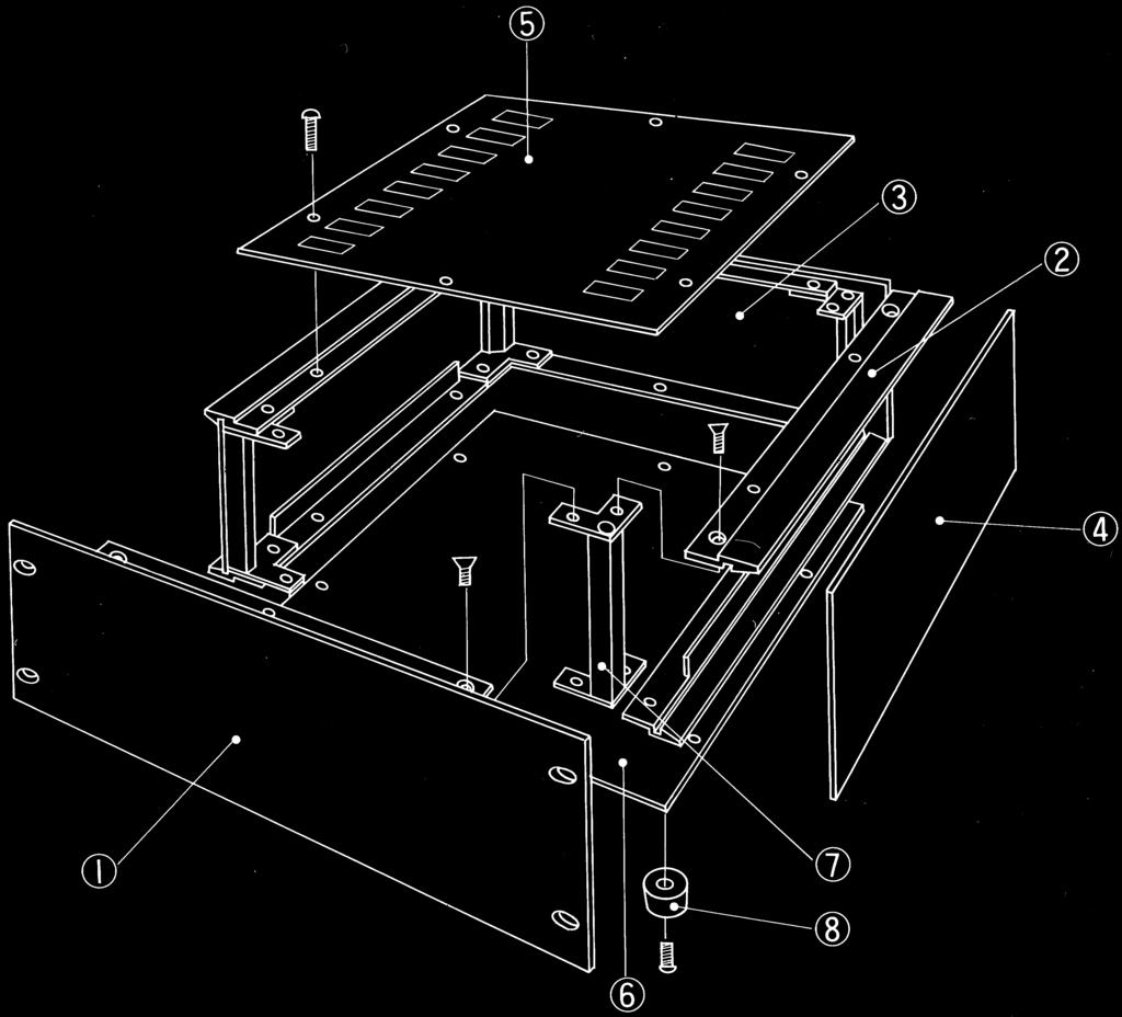 Rear panel 1 Aluminium extrusion SilverBlack anodized / air-line fi nish 4 Side plate 2 Aluminium t1.5 SilverBlack anodized / air-line fi nish 5 Top cover 1 Steel t1.