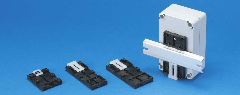 / imensions Part no. Pcs Material Color Max load (kg) RA1 1 Polyamide Black 5 RA2 1 Polyamide Black 5 RA3 1 Polyamide Black 5 RT INRAIL MOUNTING BASE To install a case, P.C board and parts on IN rail.