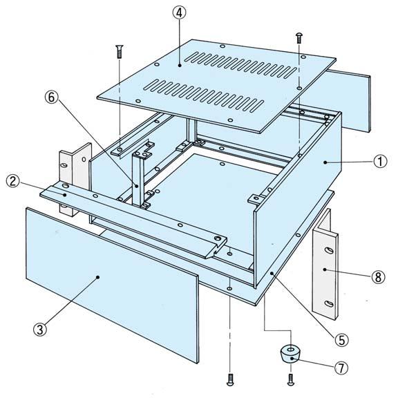 Usable as rack mounting case with mounting bracket (See P108).