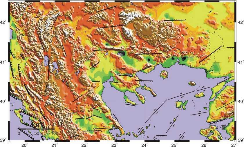 Σύμφωνα με τα σεισμολογικά δεδομένα (Papazachos et al., 1997, Papazachos and Papazachou, 2003) στο σχήμα 3.