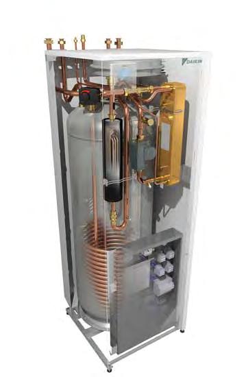 Ovo, u odnosu na tradicionalne sisteme (zidne, sa odvojenim rezervoarom za toplu vodu) omogućuje bržu montažu pri kojoj jedino treba povezati cevi za vodu i za rashladni fluid.