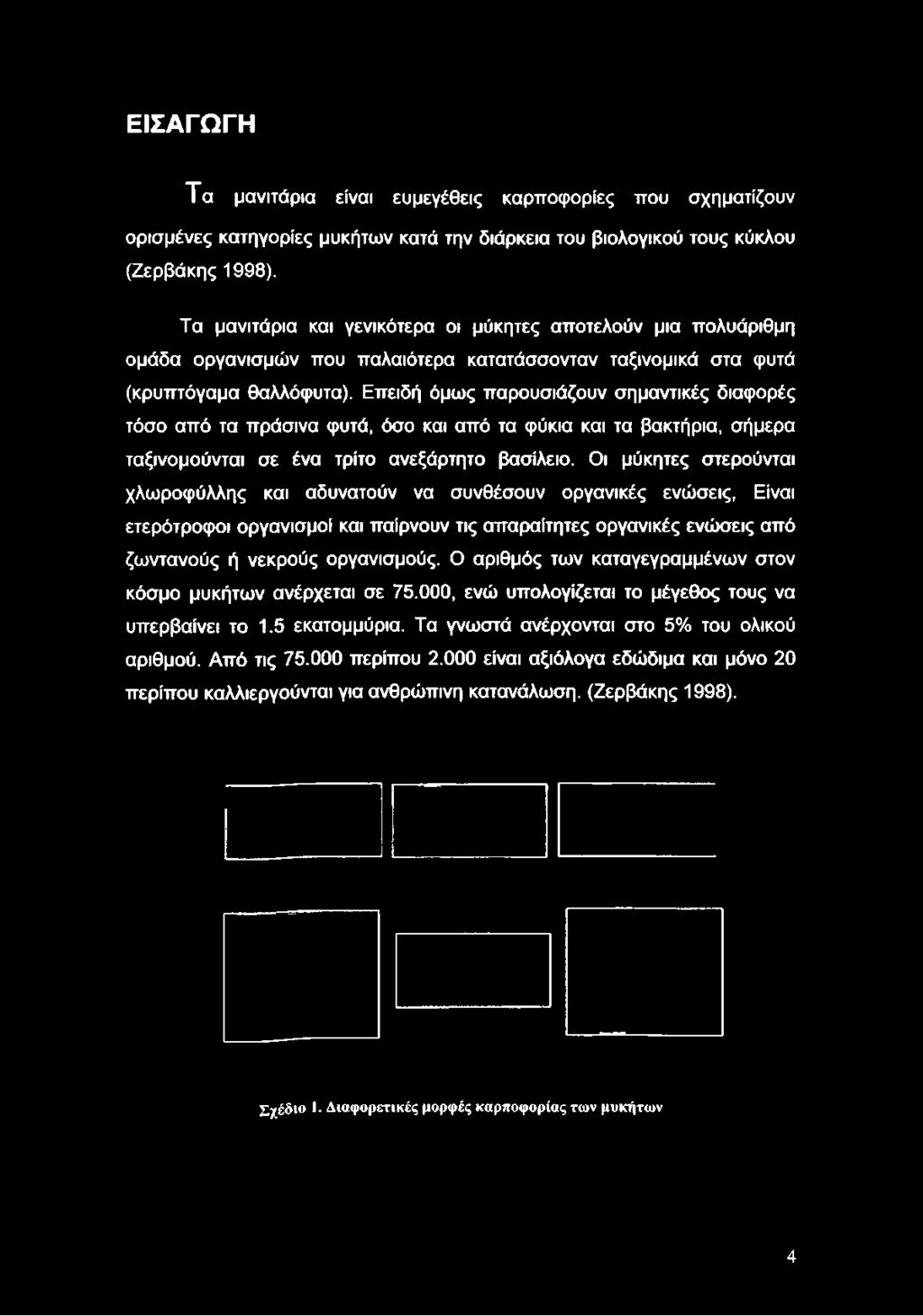 Τα μανιτάρια και γενικότερα οι μύκητες αποτελούν μια πολυάριθμη ομάδα οργανισμών που παλαιότερα κατατάσσονταν ταξινομικά στα φυτά