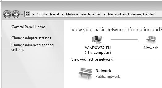 Windows 7 1 Πηγαίνετε στο Network and Sharing Center (Κέντρο Δικτύου και Κοινής Χρήσης).