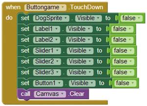 1 2 3 1 when Camvas.TouchUp 2 x y 3 do set DogSprite. Picture to SleepyDog.png (Β) Δημιουργούμε τα παρακάτω σενάρια για την επιλογή του παιχνιδιού σχεδίασης.