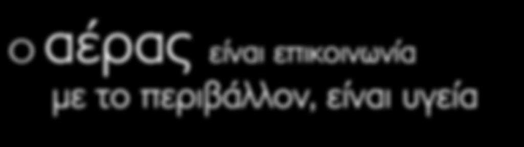 περιβάλλον. Ο αέρας που μπαίνει στα σπίτια μας είναι το μήνυμά του.