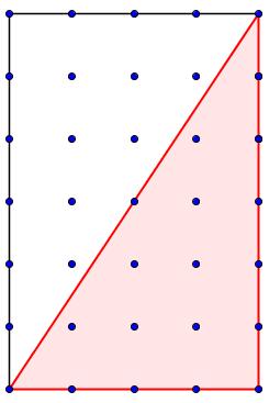 e je T k ogli² e V, kjer ima V pravi kot, je u k = 1/4 in podobno za druga ogli² a. Tu si predstavljamo uteºi u k kot doprinosi to k T k k plo² ini ve kotnika V.