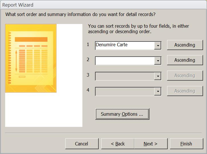 SGBD Access 2013: Reports: Wizard 4 4.
