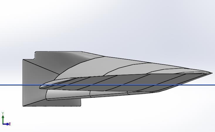 Εικόνα 7.8: Μπροστά όψη φτερού καμπύλης γεωμετρίας. Εικόνα 7.9: Επιλογή υλικού HDPE 300 στο Solidworks 2014. 7.4 Προσομοίωση καμπύλου φτερού.