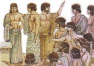 λήγω ἄρχομαι δέω αἰτιάομαι συλλαμβάνω: σύν + λαμβάνω καθαιρέω < κατά τριάκοντα: XXX συγγράφω: σύν + γράφω β Ἐπεὶ δ οἱ Τριάκοντα ἡθροίσθησαν, ἀνελθόντες εἰς τὴν ἀκρόπολιν πρῶτον μὲν ἔθυσαν τῆ Ἀθηνᾷ,