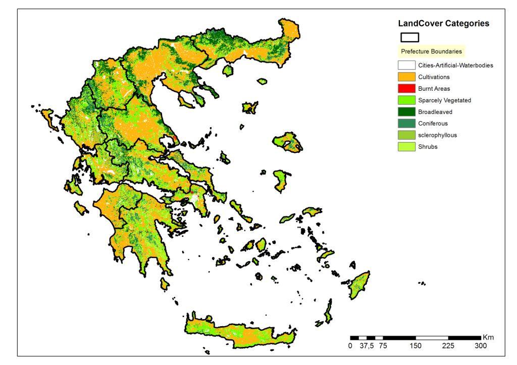 Στατικός Κίνδυνος= Βλάστηση Προσανατολισµός Υψόµετρο Κατηγορίες βλάστησης για το 2007 (WWF Ελλάς) Πόλεις/Υδάτινες επιφάνειες Καλλιέργειες Καµένες εκτάσεις Αραιή βλάστηση