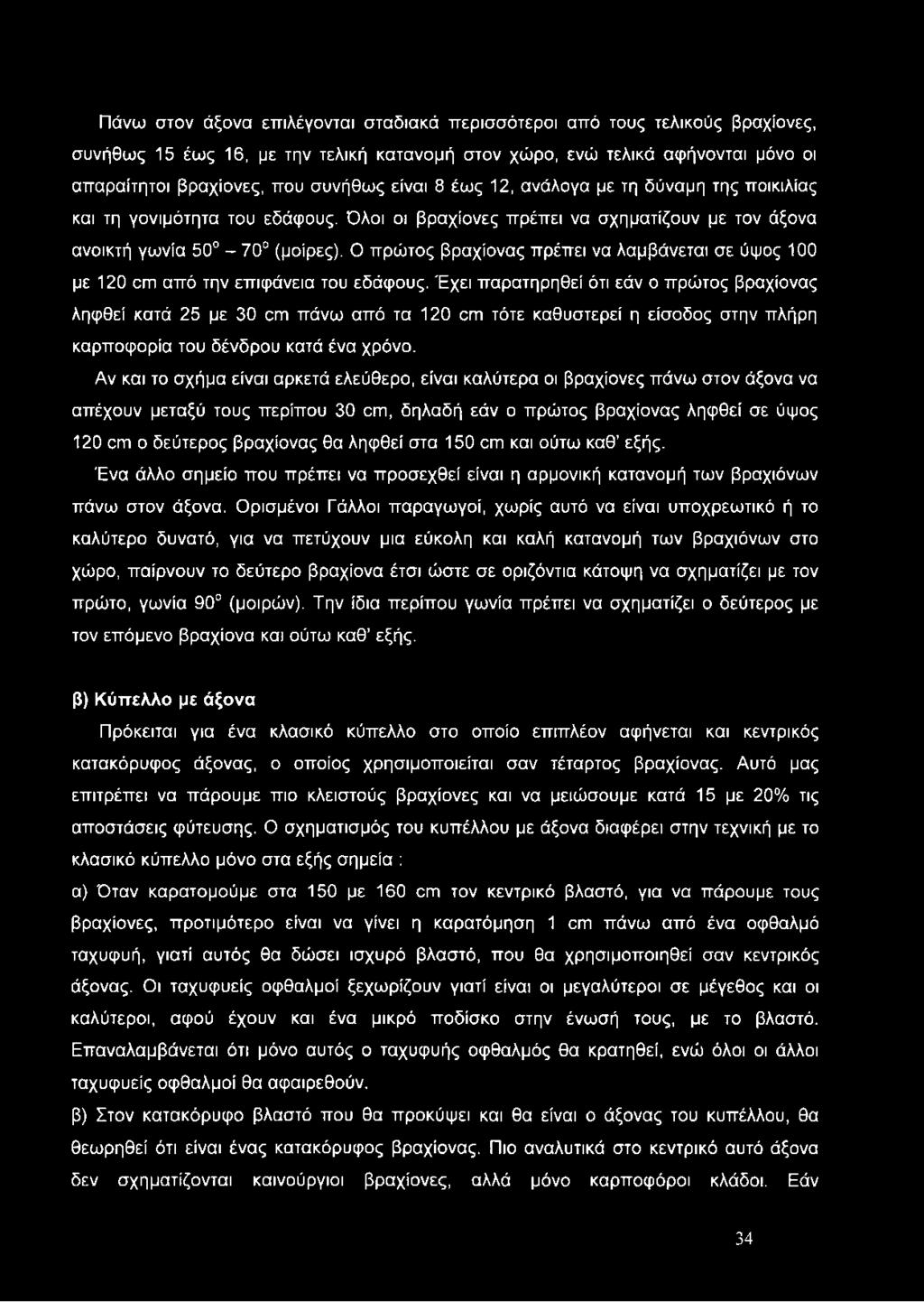 Ο πρώτος βραχίονας πρέπει να λαμβάνεται σε ύψος 100 με 120 οπι από την επιφάνεια του εδάφους.