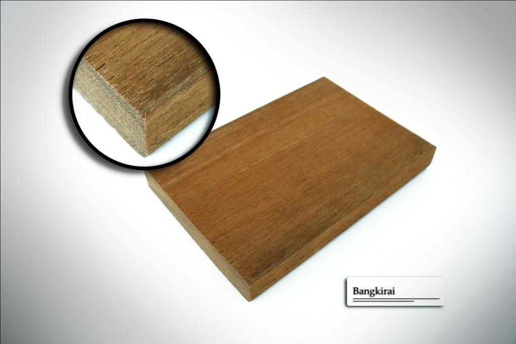 Είδη ξύλου κατάλληλα για εξωτερικά δάπεδα - decks (Bangkirai) Bangkirai: Ασιατικό τροπικό είδος (Balau) με χρώμα συνήθως καφετί-κίτρινο.