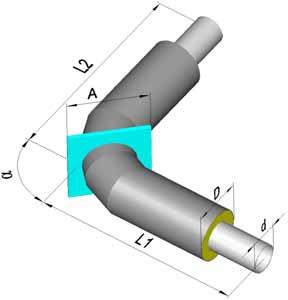 B. Komponenty združeného systému B.9 Pevný bod v oblúku, rad A,B Štandardné rozmery: Dĺžky ramien L1, L2 = 1500 mm ± 50 mm. Ostatné parametre sú rovnaké ako u oblúkov.