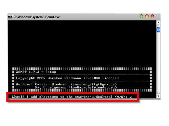Εικόνα 2: Ρυθμίσεις xampp 5.