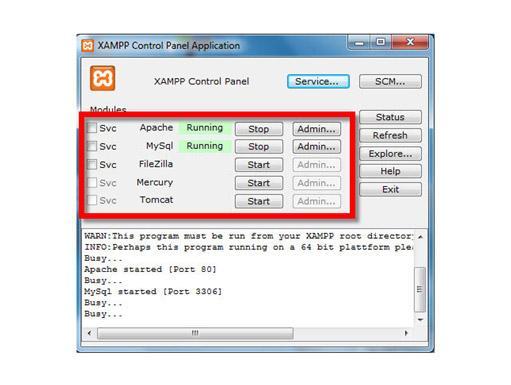 Εικόνα 5:Εκκίνηση Apache και Mysql 8.