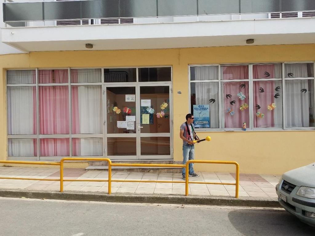 2.8. Μετρήσεις στο 38ο Νηπιαγωγείο Σχήμα 2.8.1. Το σχολείο και η θέση 1.