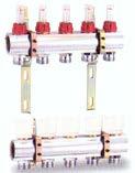 019.0040 30,00 /1τεμ 710x700x11 001.019.0065 36,40 /1τεμ Brass manifold with manual thermostatic valve and flow setting valve on each circuit ιπλός Συλλέκτης ορειχάλκινος με ενσωματωμένα παροχόμετρα,