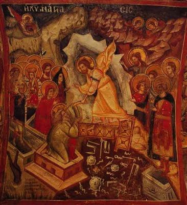 The Paschal Divine Liturgy of Saint John Chrysostom Ypakoë Tone 4 When they who with Mary came, anticipating the dawn, and found the stone rolled away from the sepulcher, they heard from the Angel: