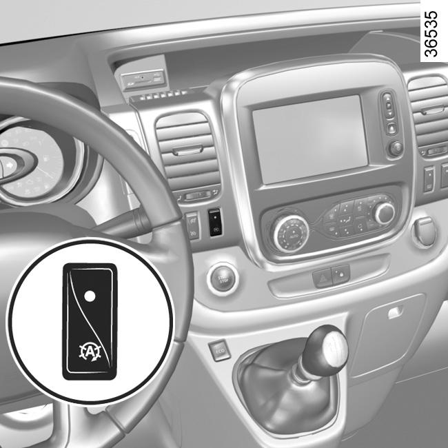 ΛΕΙΤΟΥΡΓΙΑ STOP AND START (3/3) 1 Το σύστημα επανενεργοποιείται αυτόματα με κάθε ηθελημένη εκκίνηση του αυτοκινήτου (συμβουλευθείτε την ενότητα «Εκκίνηση, σβήσιμο του κινητήρα»).