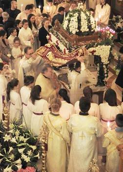 members of the church as well as parishioners took part in Epitafios at the Holy Church of Prophet Elias the daily liturgical services leading to the Easter Sunday