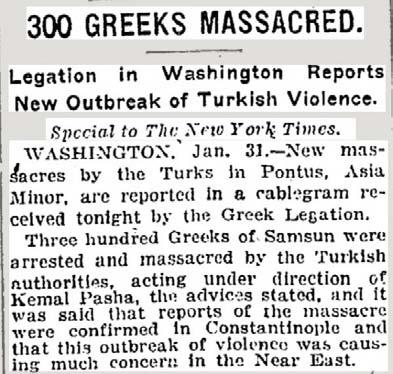 Since the Christian men were not allowed to bare arms, they were sent to labor battalions in the interior of Turkey, which were essentially battalions of death.