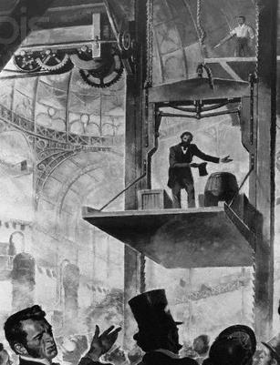 Σχήμα 8: Ανυψωτικός μηχανισμός της Οtis. 1880 μ.χ. Η εποχή αυτή κυριαρχήθηκε από νέες τεχνικές ανακαλύψεις σχετικές με τους ανελκυστήρες, που η κάθε μια από αυτές έδινε όλο και περισσότερες λύσεις στο κατάπληκτο πλέον κοινό.