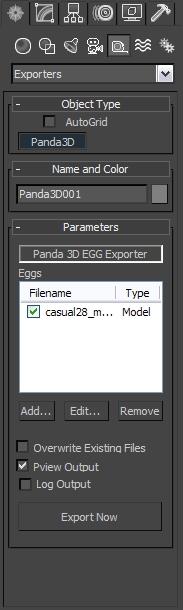 Create panel Helpers panel Κουμπί Panda3D Κουμπί