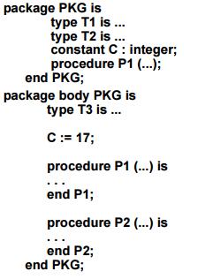 (package body) είναι σχεδιαστικές μονάδες (design units), κατά συνέπεια μπορούν να κάνουν χρήση των δεδομένων άλλων πακέτων.