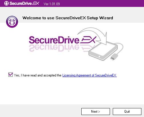 2.2 Χρήση λογισμικού SecureDrive EX Με την εφαρμογή λογισμικού SecureDrive EX, μπορείτε να προστατεύσετε τη συσκευή σας με κωδικό πρόσβασης και να δημιουργήσετε διαμερίσματα στη συσκευή, ώστε να