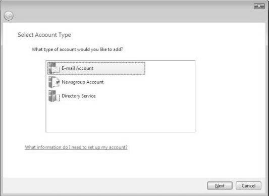Kάντε κλικ στην επιλογή E-mail Account και προχωρήστε με Next. Στο πεδίο Display Name συμπληρώστε το όνομα που θέλετε να εμφανίζεται ως αποστολέας όταν στέλνετε κάποιο μήνυμα και επιλέξτε Next.