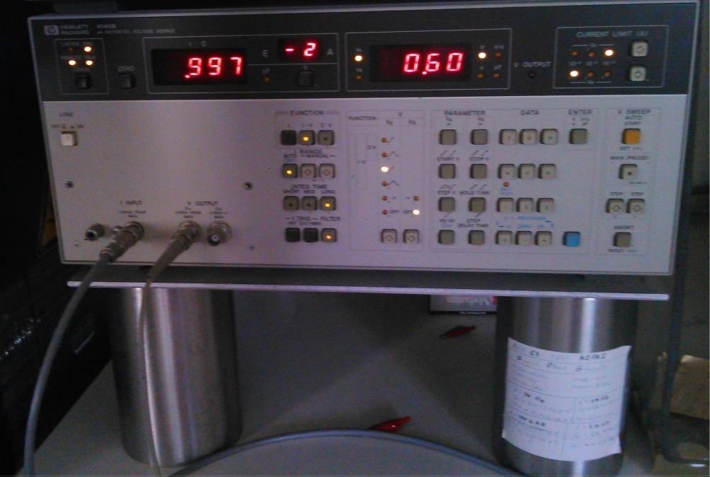β) Η pa METER/DC VOLTAGE SOURCE (HEWLETT PACKARD 4140B), η οποία χρησιμοποιήθηκε για την εφαρμογή τάσης και τη μέτρηση ρευμάτων. Το όργανο (Εικόνα 10.