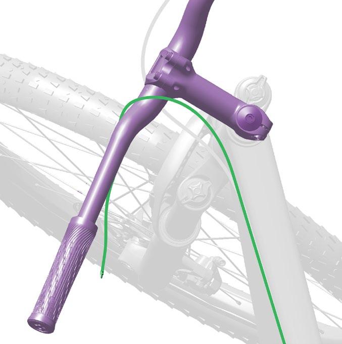 3 4 Hold the hose at the remote mount location and turn the handlebar side to side. The proper length of hose should create a gentle bend and allow the handlebar to turn side to side.
