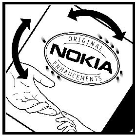 για βοήθεια. Η αυθεντικότητα της µπαταρίας θα ελεγχθεί στο εξουσιοδοτηµένο κέντρο ή από τον εξουσιοδοτηµένο αντιπρόσωπο της Nokia.