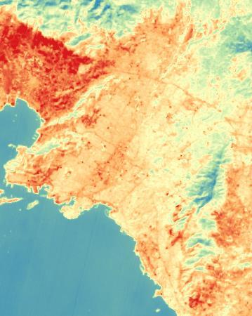 NDVI για την 26 η Αυγούστου (αριστερά )