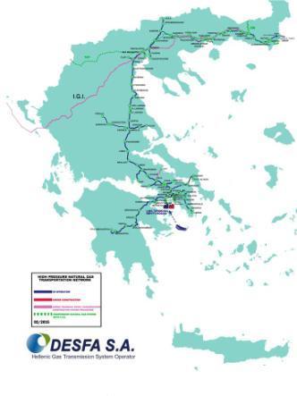 Το ΦΑ στην Ελλάδα ΥΦΑ για προμήθεια πυκνοκατοικημένων περιοχών και μεγάλων εμπορικών και βιομηχανικών πελατών στη