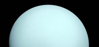 Slika 2.6.3 Uran Neptun (sl. 2.6.4) je vrlo sličan Uranu i posljednji je planet Sunčeva sustava nakon što je Plutonu 2006. godine promijenjen status.