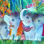 éléphants 48x36