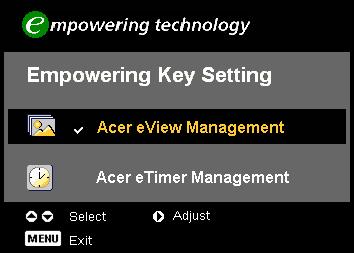 14 ΧειριστήριαΧρήστηs Acer Empowering Technology Κουµπί Empowering Το Κουµπί Acer Empowering παρέχει τρεις µοναδικές λειτουργίες της Acer, οι οποίες