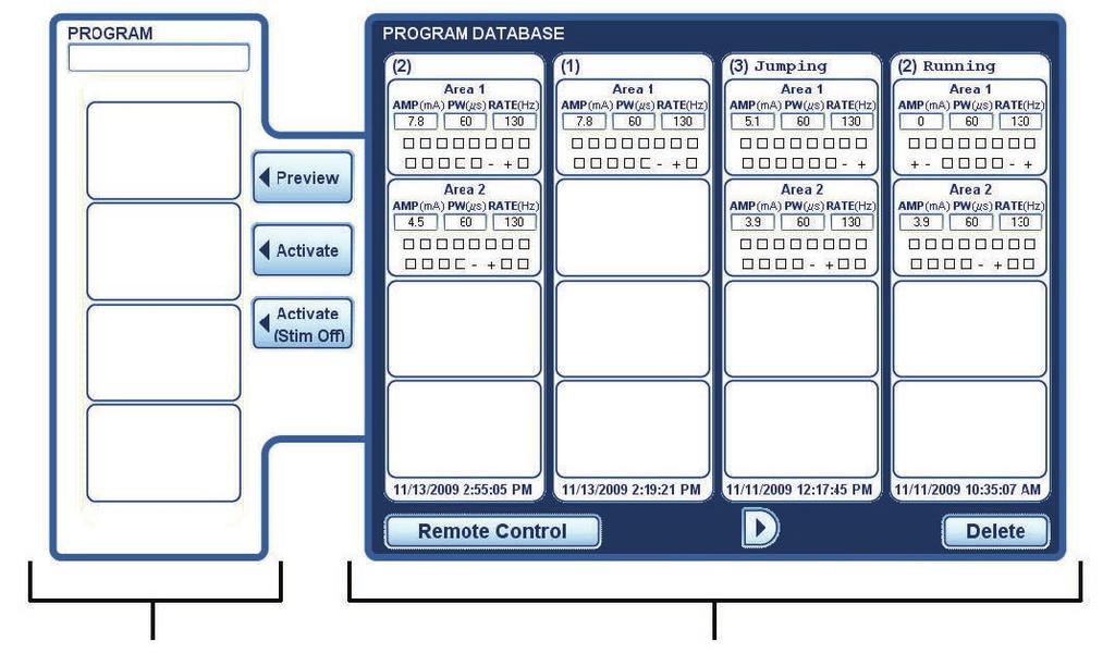 Manual de programación del sistema de ECP Vercise Administración de programas en la base de datos de programas Visualización de programas en la base de datos de programas es La pantalla Program