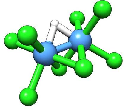 5.3 Δομή [Mo 2 (μ-η)(μ-cl) 2 Cl 6 ] 3- Η δομή του [Mo 2 (μ-η)(μ-cl) 2 Cl 6 ] 3- επίσης βελτιστοποιήθηκε πλήρως με τη χρήση δυο συναρτησοειδών, του B3LYP και του PBE.