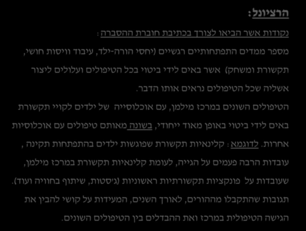 והבעה, טיפול באמצעות בע"ח ורפואה התפתחותית ASD הפרעות הספקטרום האוטיסטי אשר מאופיינות בעיקר ע"י : תגובות שהתקבלו מההורים, לאורך השנים, המעידות קושי להבין את ליקויים בתקשורת, הפרעה ביצירת קשרים בין