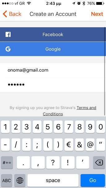 Η χρήση του Strava για την καταγραφή διαδρομών γίνεται με τα παρακάτω βήματα. Α βήμα. Κατεβάζουμε την εφαρμογή Strava από το App Store ή το Play Store (Αναζήτηση-> Strava -> Aπόκτηση-> Εγκατάσταση κ.