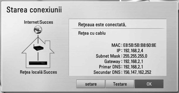 Pregătire Înainte de a configura reţeaua cu fir, este necesar să conectaţi reţeaua locală la internet cu bandă lată. 1.