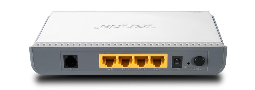 Εικόνα 2 Τυπικό ADSL modem 34 Splitter Τα ADSL modems χρθςιμοποιοφνται μαηί με ζνα POTS splitter, το οποίο μασ δίνει τθν δυνατότθτα να ζχουμε ταυτόχρονθ μετάδοςθ φωνισ μζςω του τθλεφϊνου και μετάδοςθ