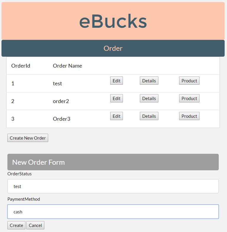 Δημιουργία ενός Order Αίτημα POST /ebucks/api/order HTTP/1.