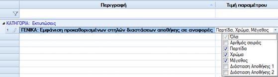 ) από προηγούμενα βήματα της διαδικασίας εξυπηρέτησης: Ανάλυση προέλευσης Αν επιλεγεί ανάλυση προέλευσης στο νέο κριτήριο της όψης, αυτό θα έχει ως αποτέλεσμα την ανάπτυξη τόσων γραμμών ανά είδος
