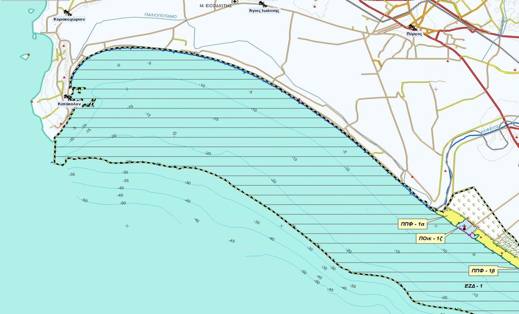 Ειδικότερα, σύμφωνα με το προαναφερθέν Σχέδιο Π.Δ., η ΠΕΠ γειτνιάζει με την ζώνη ΕΖΔ 1: «ΘΑΛΑΣΣΙΑ ΕΙΔΙΚΗ ΖΩΝΗ ΔΙΑΤΗΡΗΣΗΣ ΚΟΛΠΟΥ ΚΥΠΑΡΙΣΣΙΑΣ», όπως φαίνεται στο παρακάτω σχήμα.