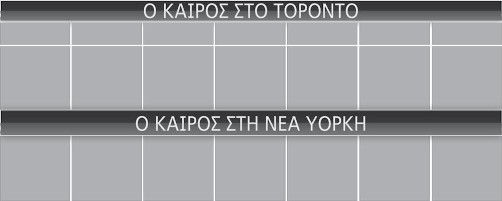 ΑΥΓΟΥΣΤΟΥ HIGH: 25 C ΡΟΡ: 70% HIGH: 25 C ΡΟΡ:40% HIGH: 25 C ΡΟΡ: 10% HIGH: 24 C ΡΟΡ: 40% HIGH: 26 C ΡΟΡ: 10% HIGH: 27 C ΡΟΡ: 20% HIGH: 27 C ΡΟΡ: 40% HIGH: 27 C ΡΟΡ: 40% HIGH: 30 C