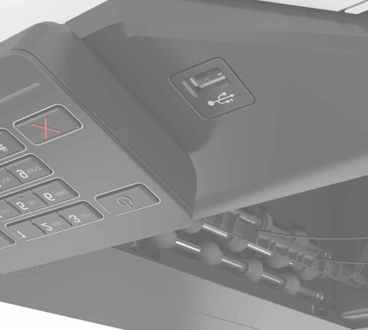 Εκτύπωση 29 Εκτύπωση από μονάδα flash 1 Τοποθετήστε μια μονάδα flash στη θύρα USB.